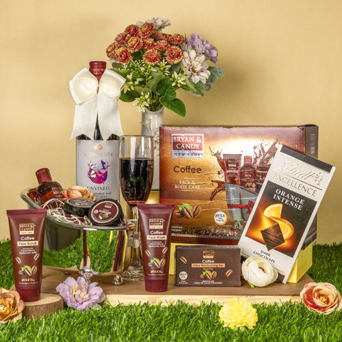 Luxurious Coffee with Spa Kit N Wine Hamper