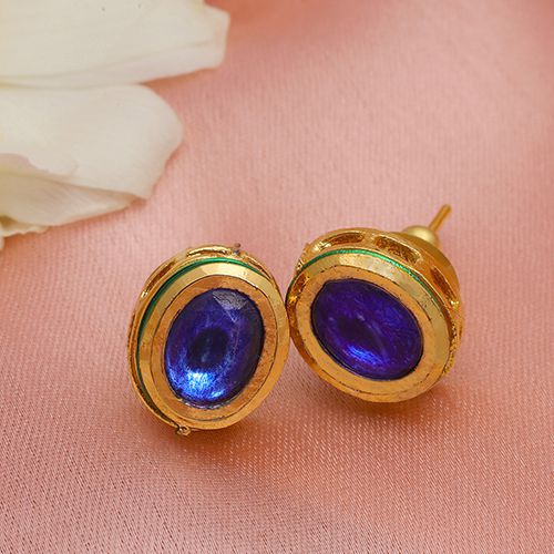 Blue Delight Kundan Studs