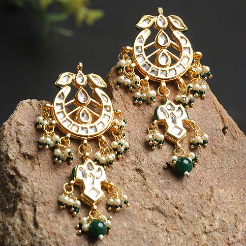 Radiant Beauty  Exquisite Kundan Earrings