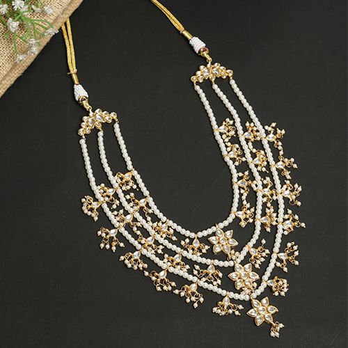 Regal White Pearl Kundan Necklace