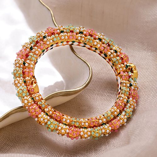 Artful Beaded Meenakari Bangle