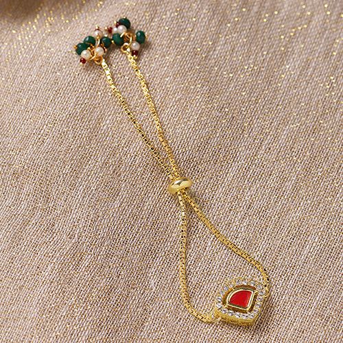 Elegant Gold Plated Kundan Bracelet