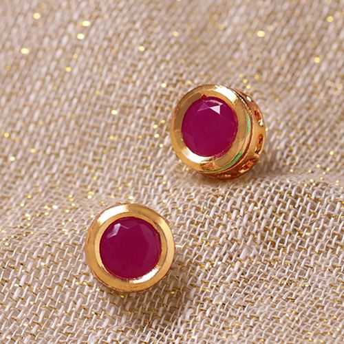 Red Kundan Studs Elegance