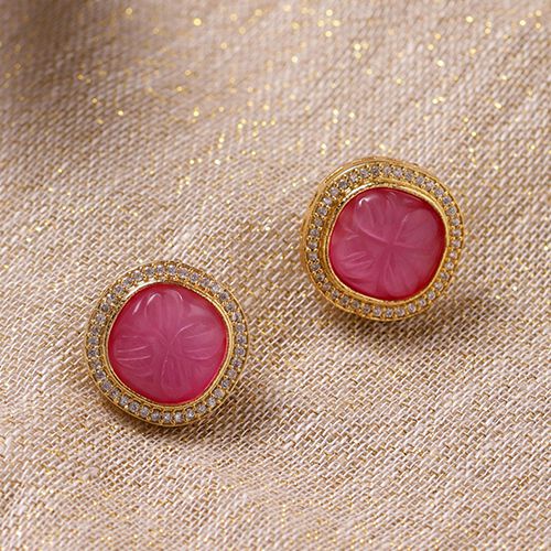 Charming Blush Kundan Studs