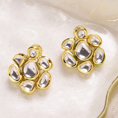 Elegant Kundan Gem Studs