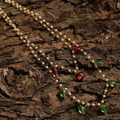 Vibrant Pearl and Bead Charm Necklace