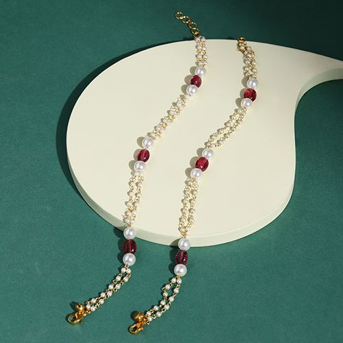 Sparkling Kundan Anklets Set