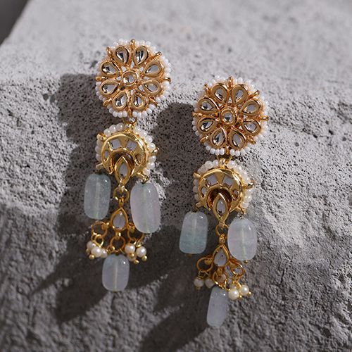 Sparkling Kundan Stone Earrings