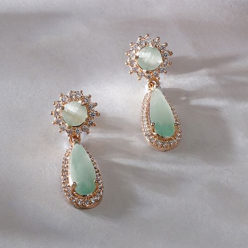 Aqua Jewel Drop Earrings