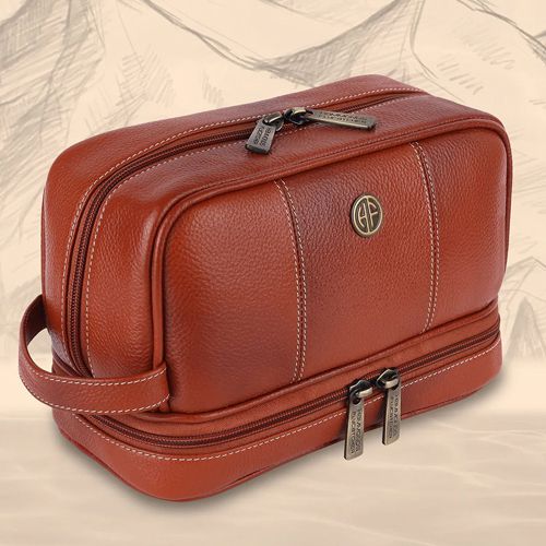 Elegant Leather Toiletry Bag