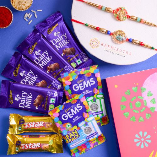 Stylish Peacock Rakhi N Cadbury Celebrations Extravaganza