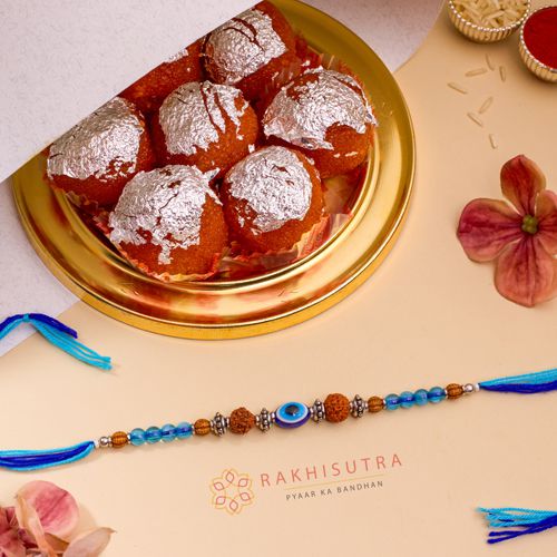 Protective Charm Rakhi  N  Sweet Treat Combo