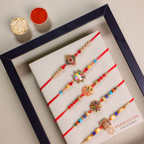 Elegant Kundan Rakhi Gift Set