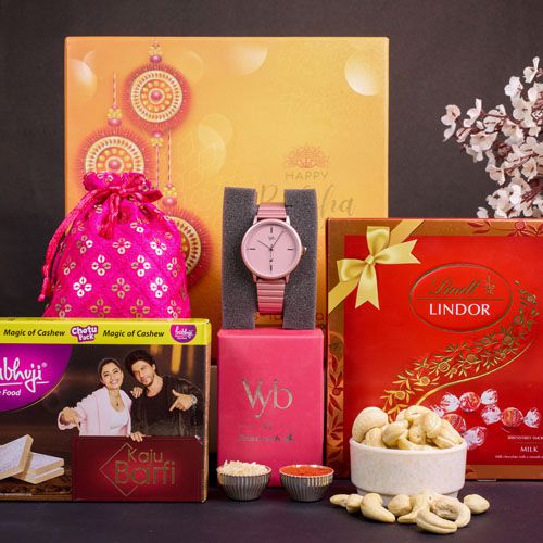 Trendy Pink Timepiece Gift Box