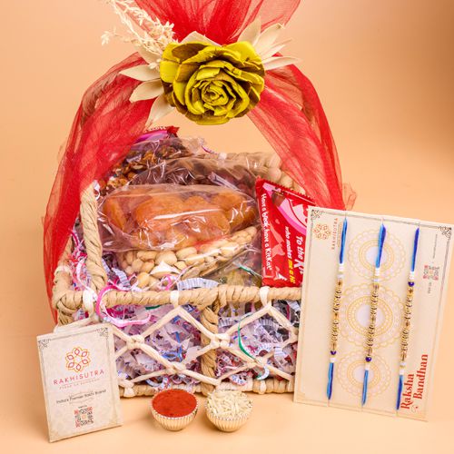 Trio Celebration Rakhi Basket