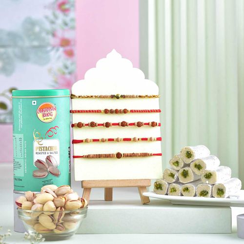 Five Rakhis Feast with Nutty Treats