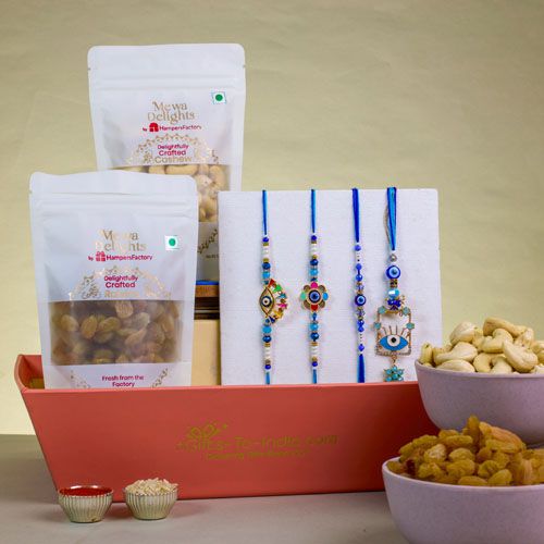 Stylish Rakhi with Nutty Goodies