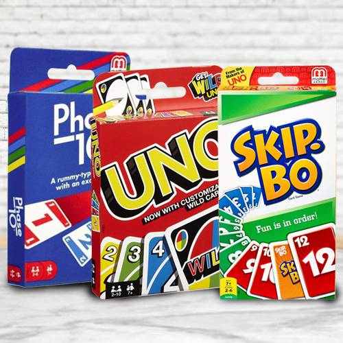 Exclusive Mattel Uno, Skip Bo Phase 10 Card Game to Agra, India